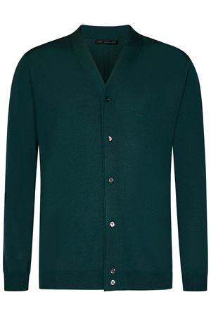 Cardigan in maglia di lana merino verde LOW BRAND | L1MFW24256688V044